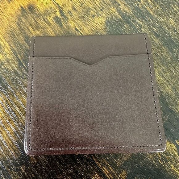 YSL Yves Saint Laurent Card Coin Holder Case Brown Leather‎ - Picture 12 of 13
